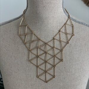 🪴$5/25🪴 Gold Geometric Triangles Bib Necklace